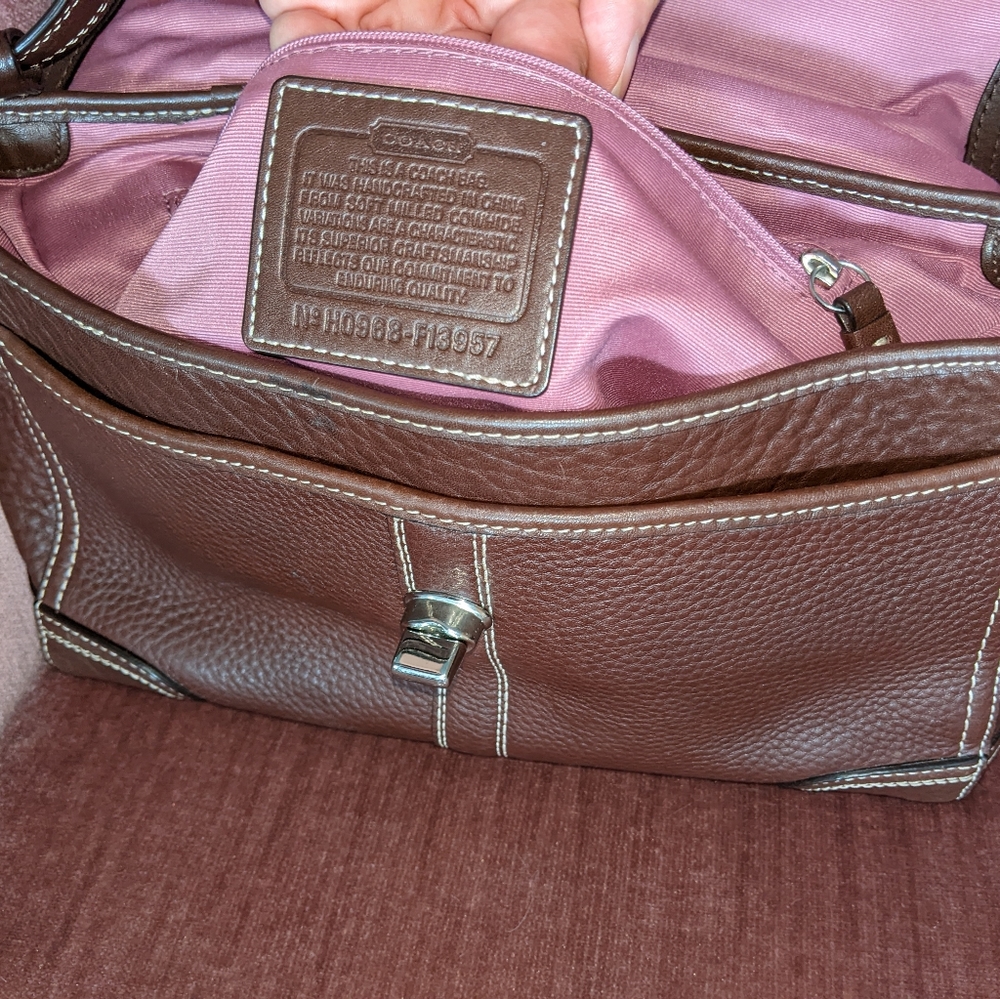 COACH brown full grain crossbody bag F13957 - Picture 3 of 9
